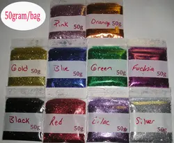 Loose Glitter, Тонкий мерцающий порошок 50 г 20 цветов Блеск порошок тени для век пигмент Shinny мерцающий гель Nail Art Decoration