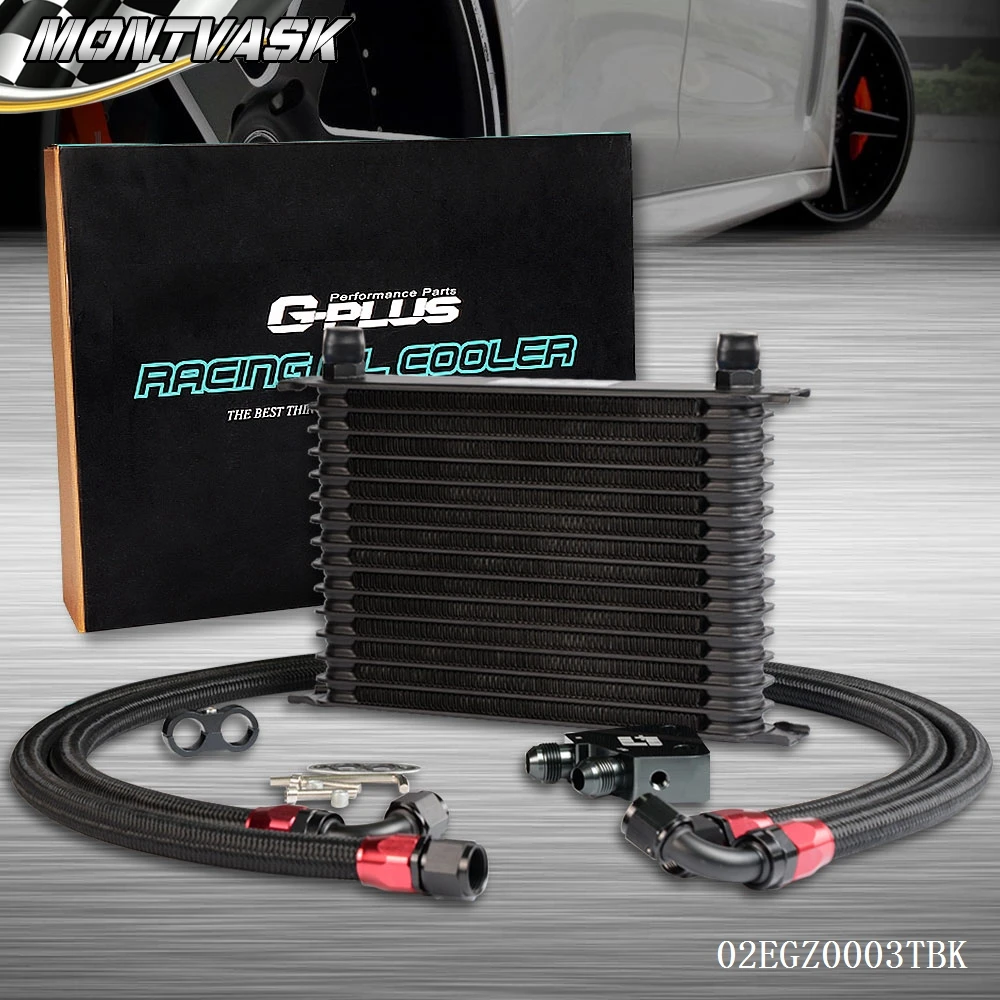 15 Row Engine Oil Cooler Kit + Sandwich Plate Fit For LS1 LS2 LS3kit kitskit oil coolerplate