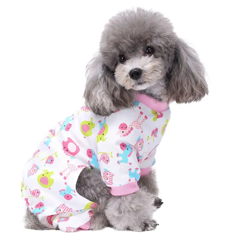 

New Cute Pony Dog Print Pajamas Comfy Cotton Pet PJS Shirts Pink Blue Dogs Clothes And J