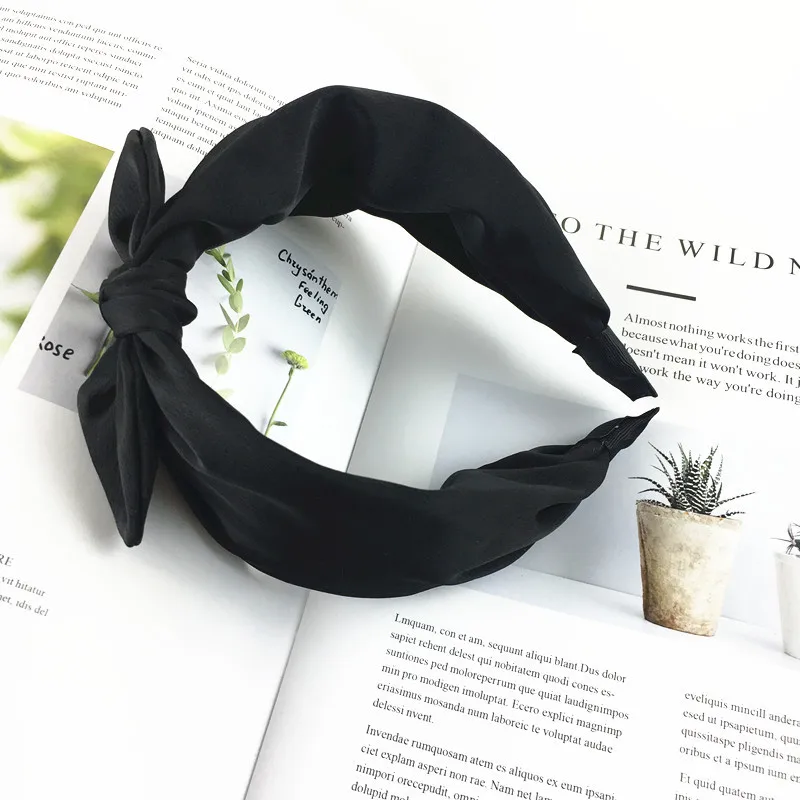 1 Haimeikang Hairband кроличьи уши ткань лук ободок девушки женщины волосы обруч ленты аксессуары для повязки на голову для Девочки Головные уборы - Цвет: 1