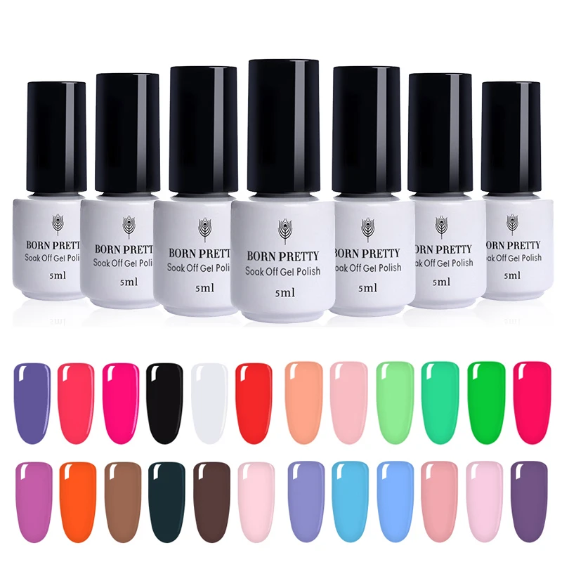 

Born Pretty 5ML Pure Color UV Gel LED Nail Polish 27 Colors Nail Gel Long-lasting Colorful Nail Art Macaron Gel Varnish