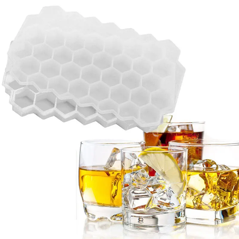 JX-LCLYL 1pc  Silicone 37 Small Ice Cubes Ice Mold With Lid Ice Tray Frozen Making Tool