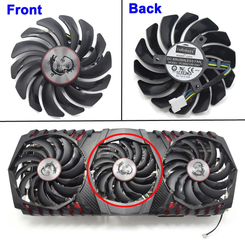 Новый охлаждающий вентилятор PLD09210B12HH PLD09210S12HH 4Pin заменяемый для видеокарт MSI GEFORCE