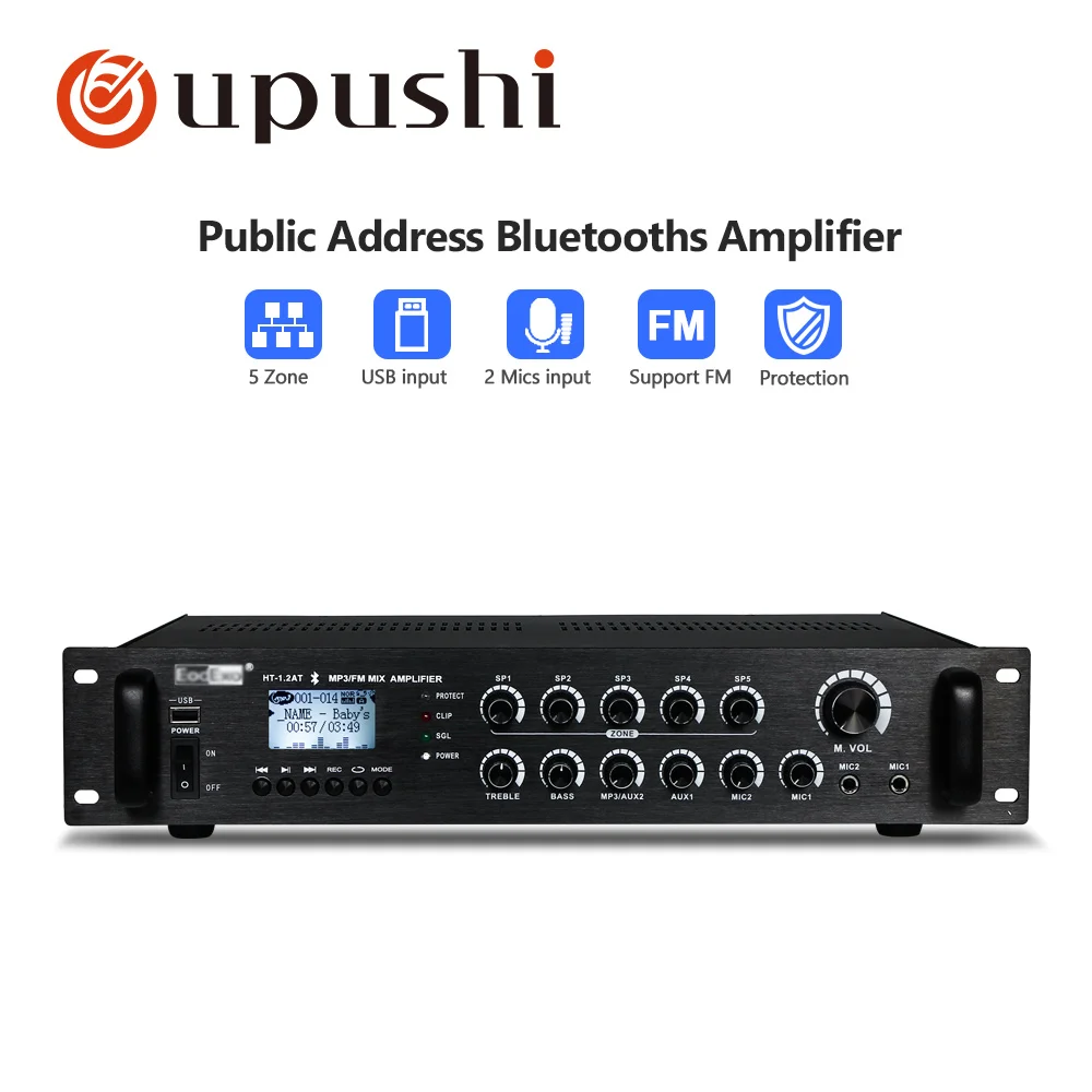 PA System Big Power Amplifier 5 Zone Bluetooth Amplifiers 120W To 700W Mixer