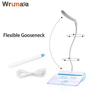 

Wrumava LED Dimmable Night Light Desk Lamp with Message Board Touch Sensor 3-Level Brightness Table Lamp for Christmas girl Gift