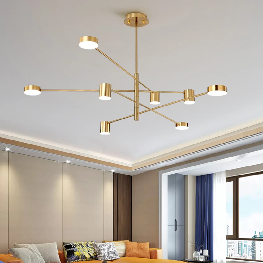 Подвесной светильник в скандинавском стиле для гостиной, золотой, черный, современный светодиодный подвесной светильник для столовой, спальни, люстра, светильник
