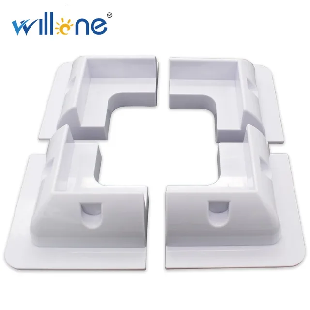 US $22.07 Willone solar panel mounting bracket white square set kit adhesive bond (4 piece)