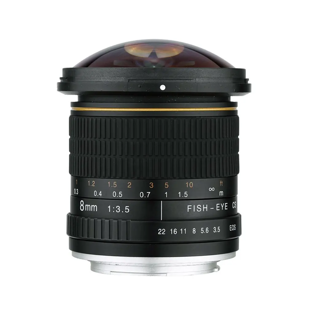 

HD8M-C 8mm f/3.5 Super Wide Angle HD Fisheye Lens with Removeable Hood for DSLR 8-8mm Fixed-Non-Zoom Lens