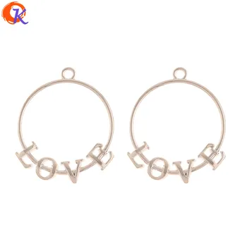 

Cordial Design 100Pcs 30*36MM Jewelry Accessories/Earrings Connectors/Round Shape/Rhodium/DIY Making/Hand Made/Earring Findings