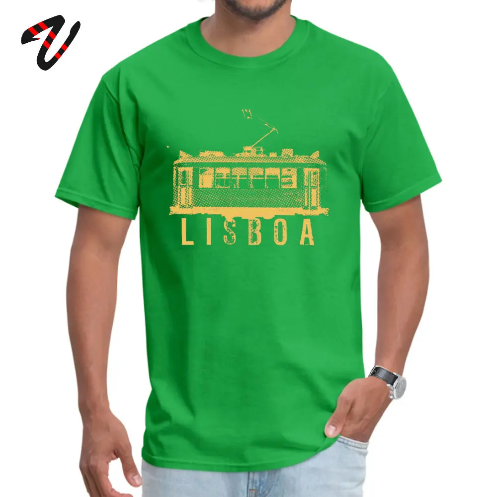 Retro Men Top T-shirts Lisboa yellow Design Tops Shirts 100% Cotton Short Sleeve Normal Top T-shirts O Neck Wholesale Lisboa yellow -18684 green