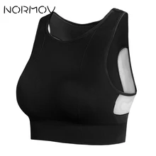 NORMOV однотонный сетчатый бюстгальтер для йоги пуш-ап Женская Спортивная одежда для фитнеса женское нижнее белье дышащая Спортивная майка для бега Топы