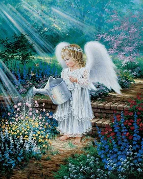 

New 5D DIY Diamond Painting Crystal Diamond Mosaic Angel mother girl Cross Stitch round Drill Full Home Decor Diamond Embroidery