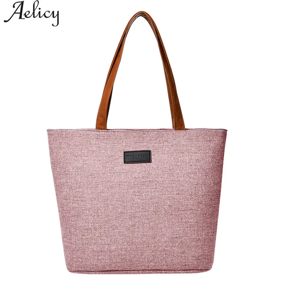 

Aelicy luxury Ladies Duty Canvas Tote Bag Handmade Shopping School Travel Shoulder Bags for Woman Shopping Bags Luxury Brand