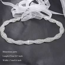 Стразы Свадебные Пояс серебристого цвета обувь для невесты с украшением из камней и изображением пояс для свадебное платье Свадебные украшения