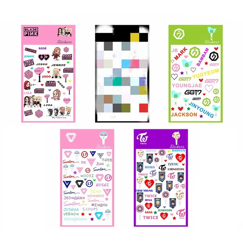

TWICE BLACKPINK SEVENTEEN GOT7 TXT List Hand Account Sticker Decorative Sticker DIY Diary Sticker