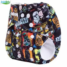 Ananbaby Reusable Cloth Nappy Star Wars With Suede Inner Baby Diaper Waterproof Pul Cover With Microfiber Insert Suit 3-15kg