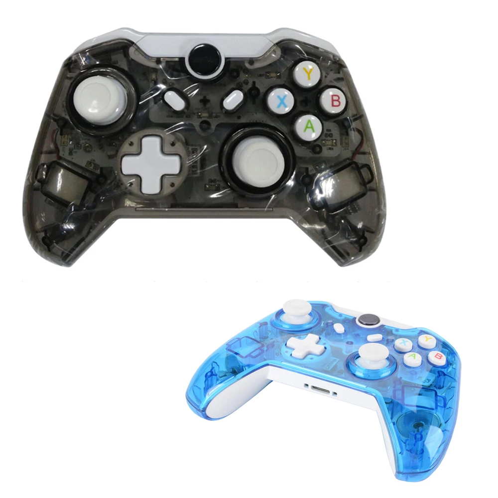 2pcs Transparent Black/Transparent Blue Wireless gamepad game controller For Xbox one 2pcs Transparent Black/Transparent Blue Wireless gamepad game controller For Xbox one