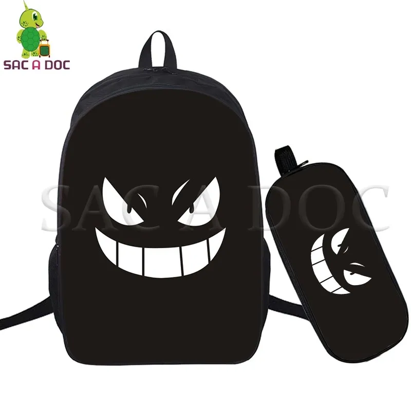 

Pokemon Gengar 2 Pcs/set Daily Backpack School Bags for Teenage Girls Boys Laptop Backpack Children School Backpack Travel Bags