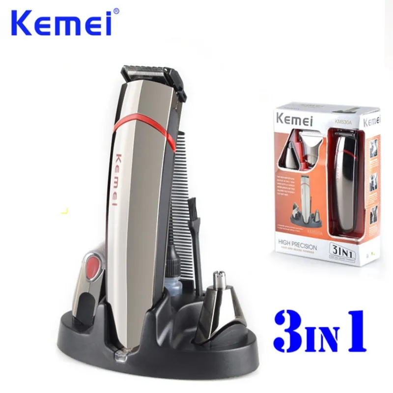 KEMEI 3 в 1 Профессиональная высокоточная машинка для стрижки волос Бритва для волос в носу триммер для бороды maquina de cortar o cabelo KM-530A