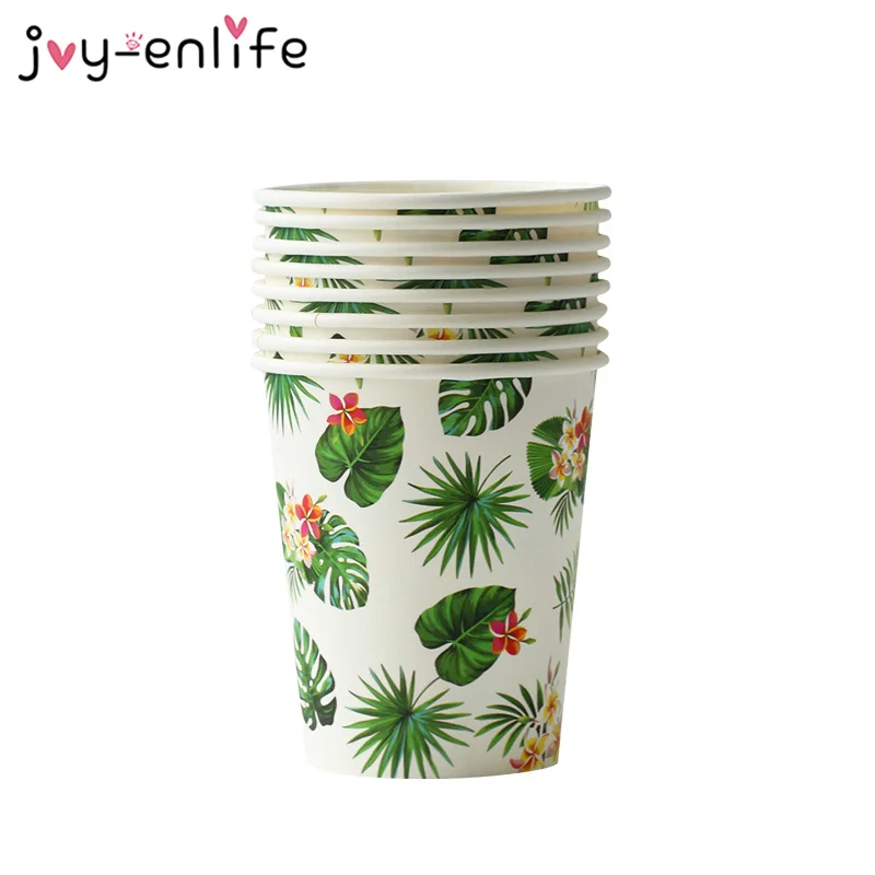 Aloha тематические вечерние одноразовые салфетки с чашками тропические и зеленые