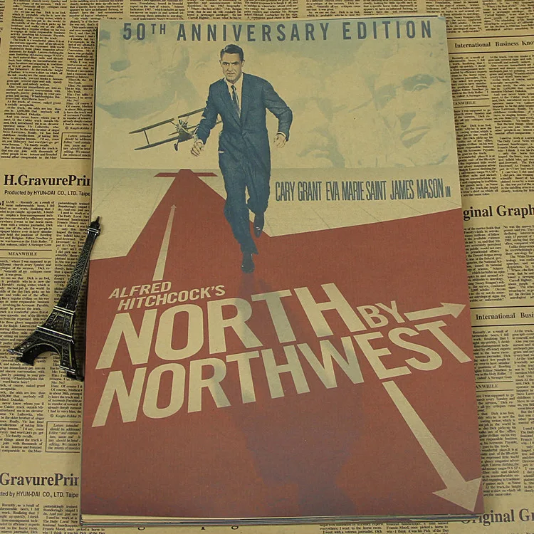 Альфред Хичкок винтажный Ретро матовый крафт бумага античный постер настенный