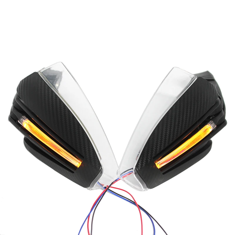 

New 1 Pair 7/8" Right and Left Universal Motorcycle Hand Guard Reinforced Protector With LED Turn Signal Light Universal