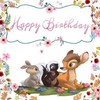 

Rabbit Bambi Kid happy birthday baby child photo background photography backdrops quality vinyl