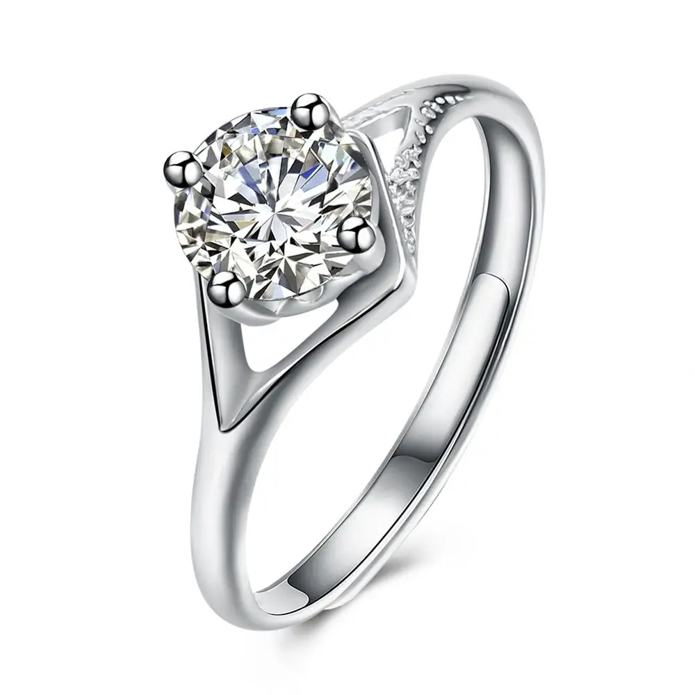 

SILVERHOO authentic S925 Sterling Silver Jewelry dancing party For Women Lovely Simple Round Party rings Jewellery 925