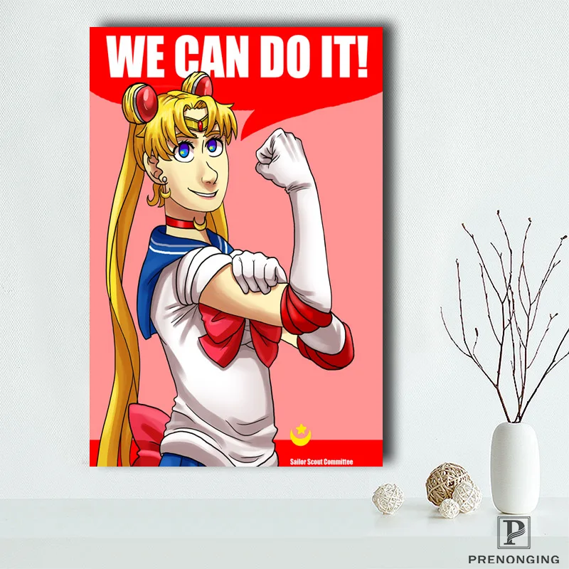 Холщовый постер из шелковой ткани Rosie the Riveter (мы можем это сделать) печать плакатов @ 190414-s-04