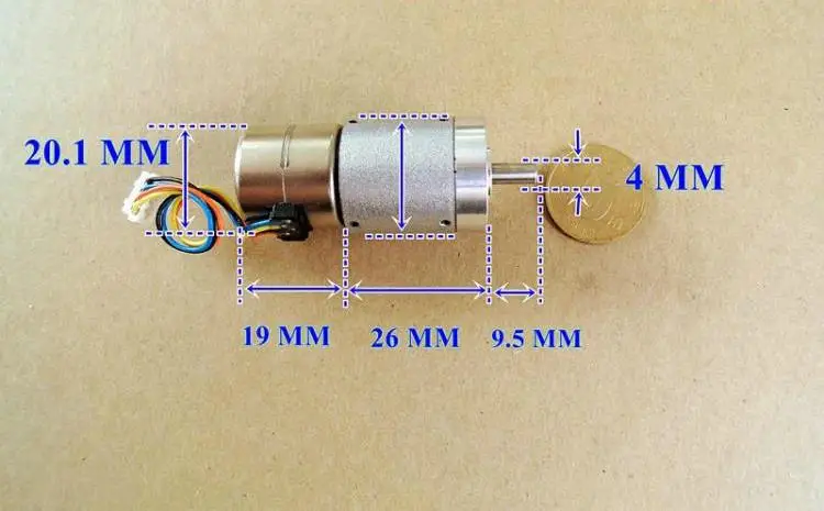 Четырехпроводной двухфазный шаговый двигатели с планетарный редуктор двигателя 22 мм (чистый Metal Gear)