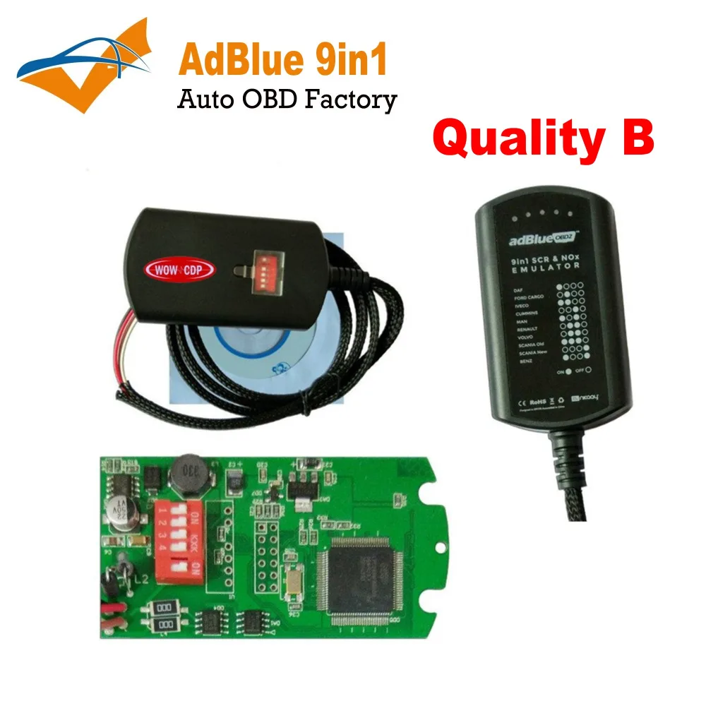 WOWCDP DHL быстрая A++ эмуляция Adblue 9 в 1 с полным чипом зеленая печатная плата не нужна никакое программное обеспечение для мультибрендовых грузовиков 9в1