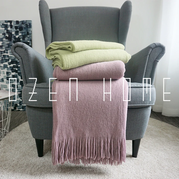 

Bed Ride Tailstock Blanket Sofa Cover Northern Europe Wool Knitting Blanket Office Air Conditioner Blanket Towel Pink Green