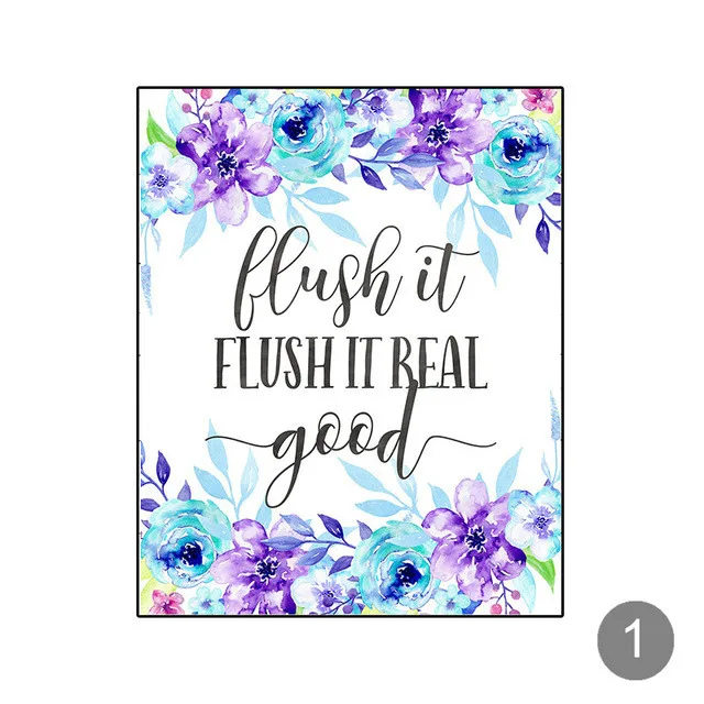 Funny-Bathroom-Flush-Toilet-Sign-Kids-Room-Decor-Quotes-Blue-Flowers-Posters-and-Prints-Watercolor-Canvas.jpg_640x640