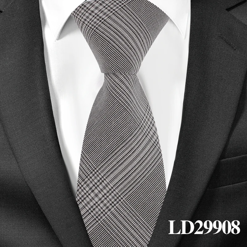 LD29908 Галстуки для Для мужчин Повседневные комплекты одежды обтягивающие, в полоску галстук Gravatas плед Для мужчин s Галстуки для Бизнес 7,5 см Ширина Свадебные Для мужчин галстуки - Цвет: LD29908