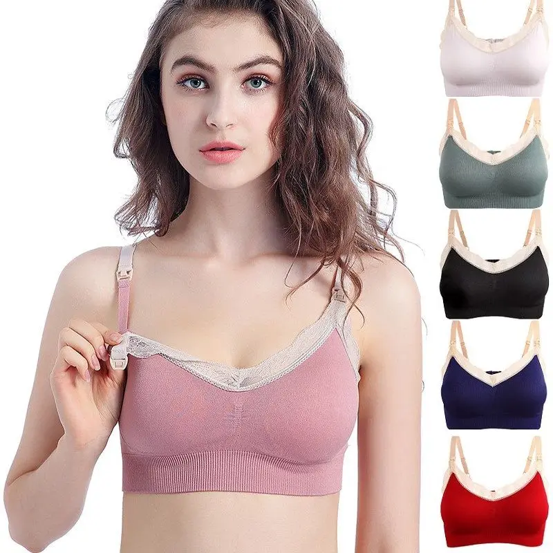 

Womens Seamless Sleep Nursing Bra For Breastfeeding Removable Padds Wireless Bras Yoga Sports Bra Women