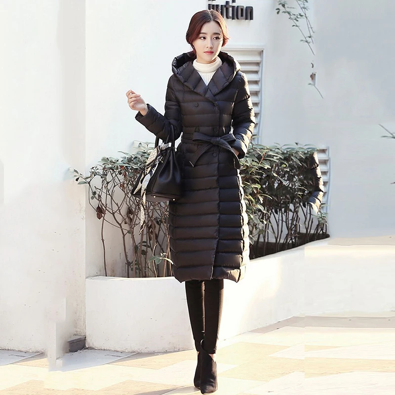 

Women's white duck down coat winter 2018 New arrival Ladies Real Fur Collar Warm long Parkas Chaqueta Mujer