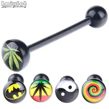 1 шт. в стиле панк штанги мяч пирсинг для хрящевой части уха для губ пирсинг лист с рисунком черепа Акриловый пирсинг для языка, ювелирное изделие для тела