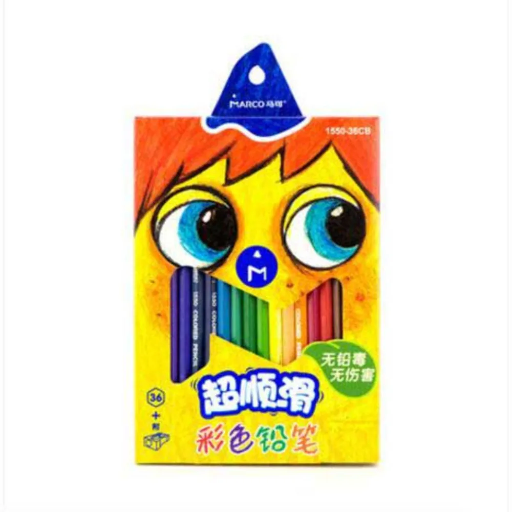 

Lead children 24 color crayons + smooth 36 color Free shipping pencil marco raffine crayon de couleur watercolor pencils/S16003