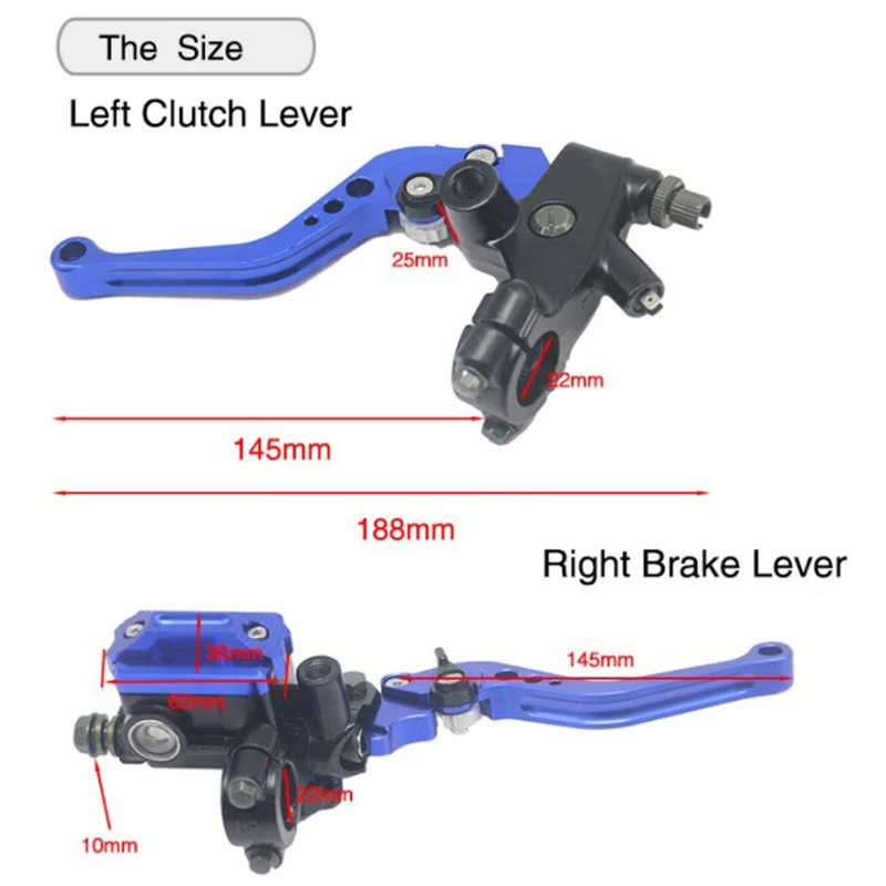Günstige 2 stücke Universal Motorrad 7 8   22mm Bremse Kupplung Hebel Set Reservoir Motorrad Brems Griff Zubehör