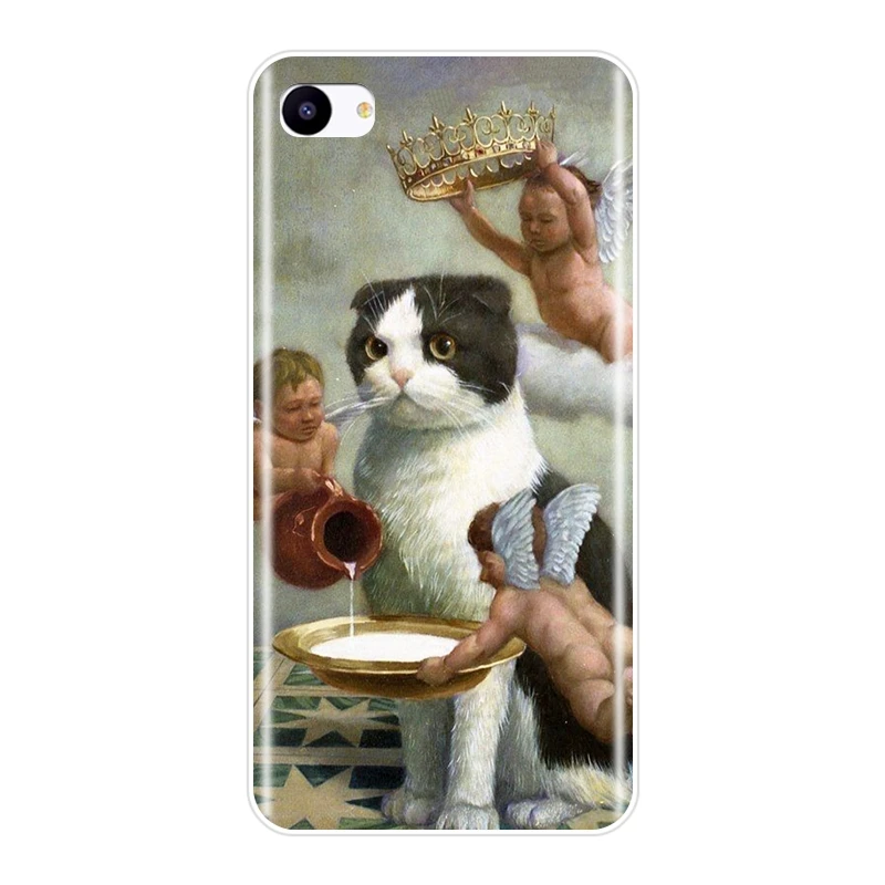 Back Cover For Meizu 16th 16x 15 Lite 16 Plus Art Cat Mona Lisa Funny Silicone Soft Phone Case For Meizu U10 U20 Pro 6 7 Plus