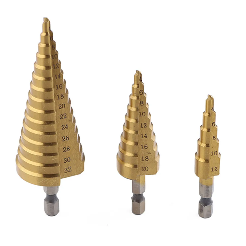 1Pc 4 12/4 20mm HSS Steel Step Core Drill Bit Drills Taper Power Tools Metal Cone Step Drill