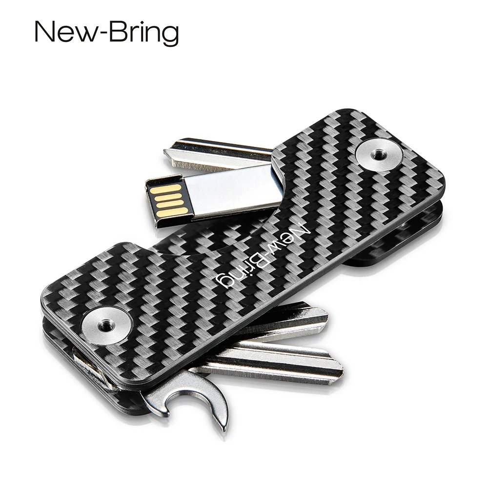  NewBring Smart Key Holder Keychain Car Key Wallets Ring Collector Housekeeper Carbon Fiber G2 DIY E