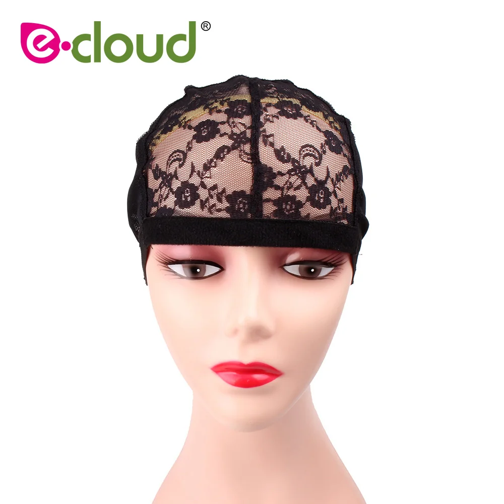 5pcs/pack Wig Cap Weaving Glueless Caps Black Mesh Lace Front Crochet Adjustable Straps Elastic Bands For Making Wigs Hairnet