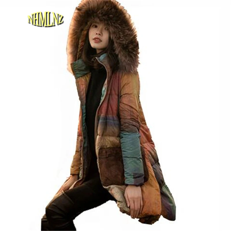 

Large size Loose Winter Women Coat 2019 New Casual Long - sleeved Warm Hooded Medium - length Women Jacket Han edition OK187