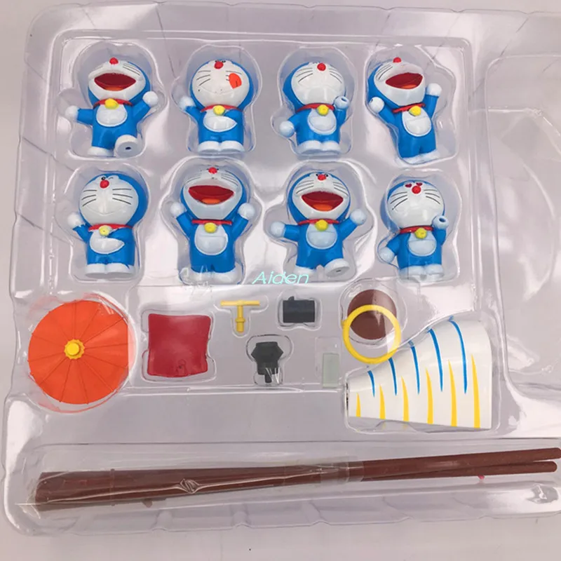 8 шт./компл. Doraemon Pokonyan Nobita Nobi Konta Takeshi креативный подарок на день рождения ПВХ экшн
