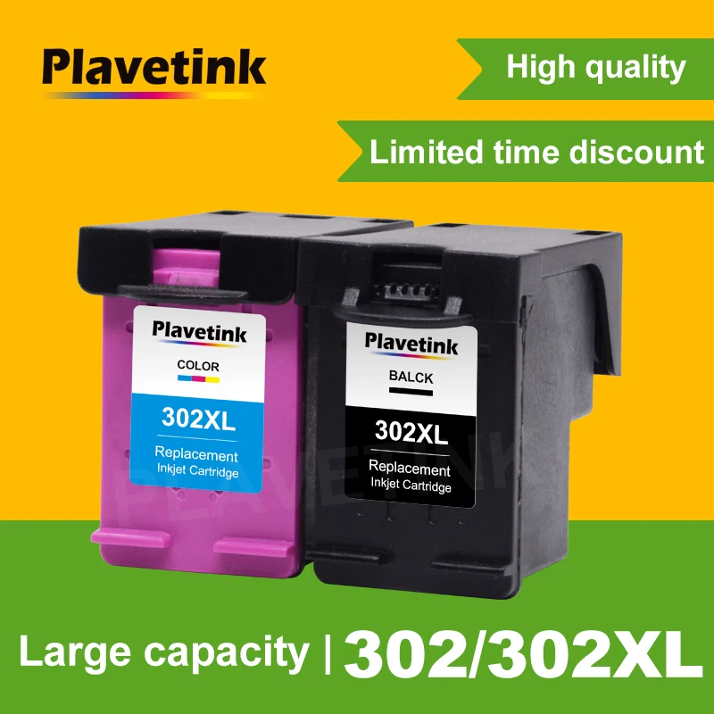 Сменный картридж Plavetink для принтера HP 302 302XL совместимый с Deskjet 1111 1112 2130 2135 1110 3630