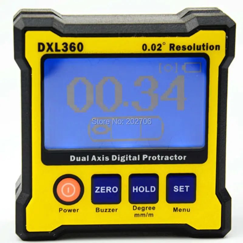 Digital Protractor Inclinometer DXL360 Dual Axis Level measure box Angle ruler Elevation meter