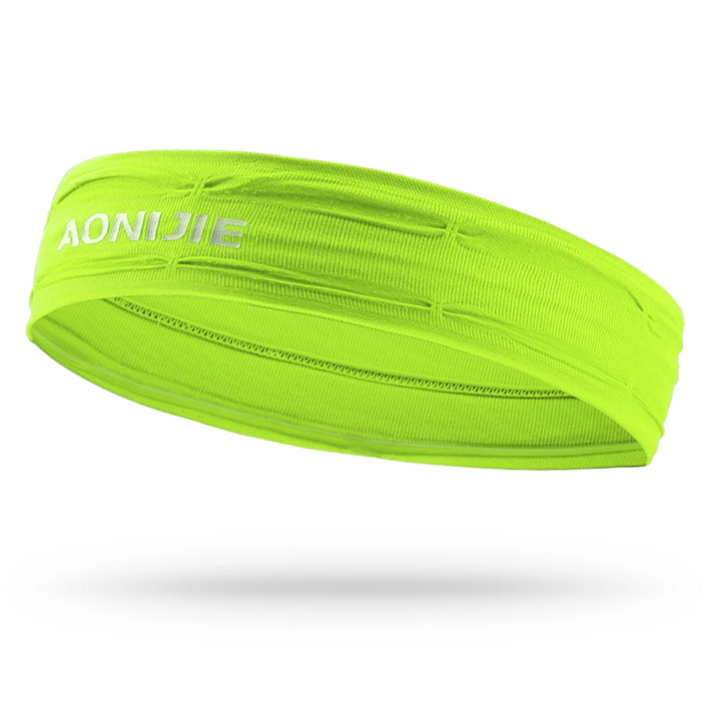 AONIJIE, повязка для волос для йоги, повязка для тренировки, нескользящая повязка на запястье, мягкая эластичная бандана для бега, кроссфита, тренажерного зала, фитнеса - Цвет: Neon Green