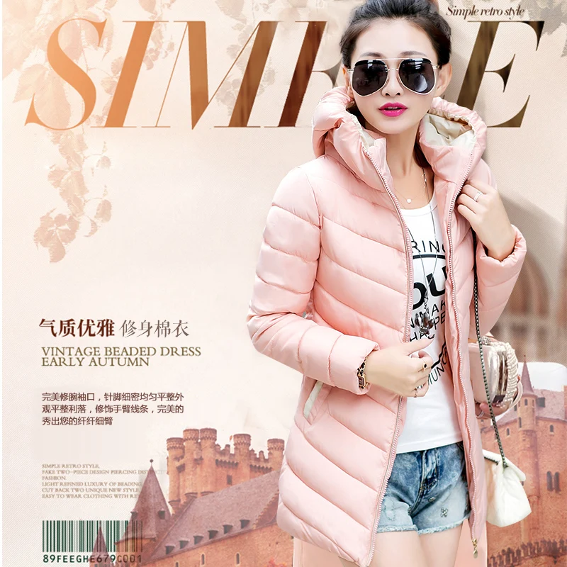 

Cheap wholesale 2017 Spring Winter Hot sale medium-long Down Cotton-padded plus size slim thickening Women's fashion Jacket