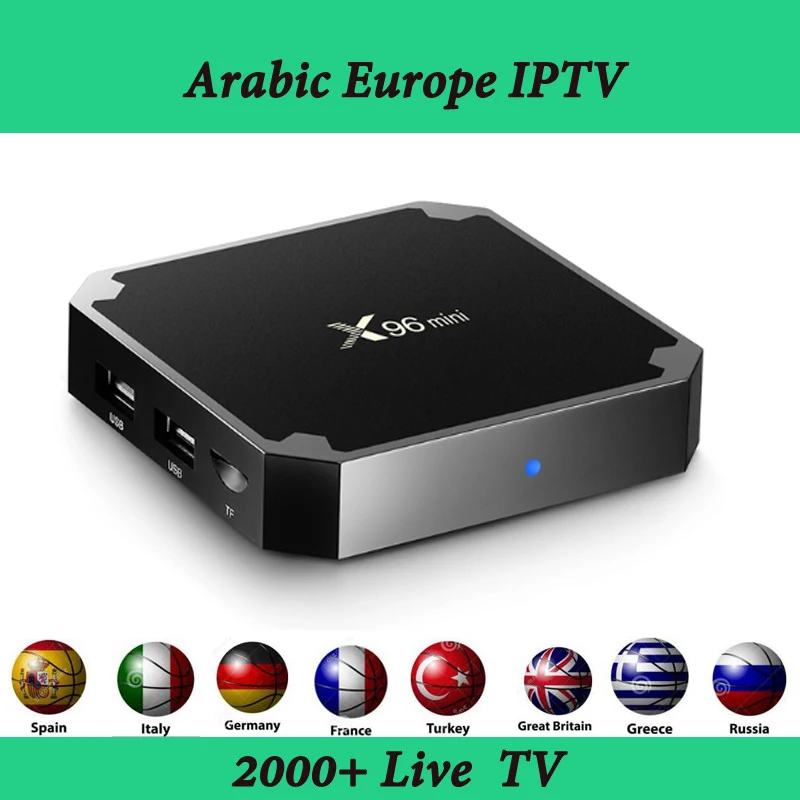 X96 мини 4K HD Европа Арабский IP tv Box 2000+ каналы включают турецкий испанский США Великобритания французский Португалия Live tv спортивные каналы